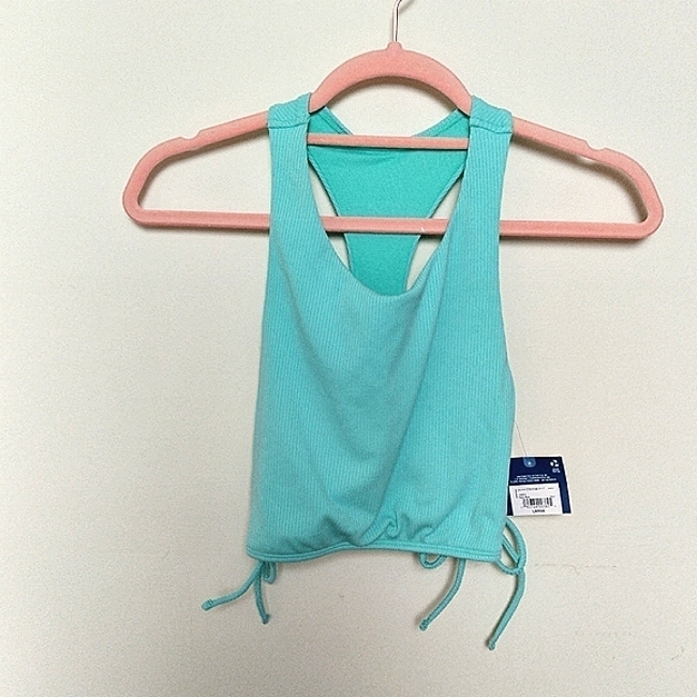 Arizona Jean Co High Neck Side Tie Bikini Swimsuit Top Size Large